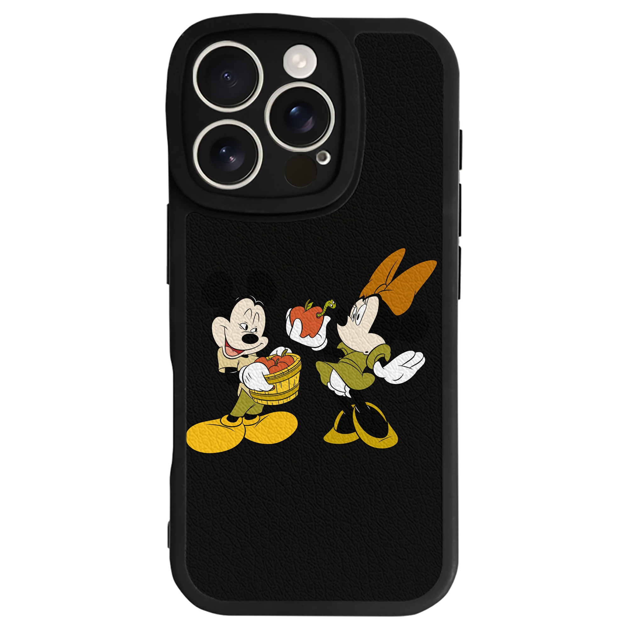 （画像用） ミッキーマウス Mickey Mouse 【iPhone 16シリーズ対応】シリコンスマホケース（レザー調） 材質：シリコン